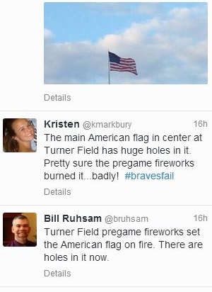 American flag accidently burned by fireworks at Atlanta Braves ballpark –  New York Daily News