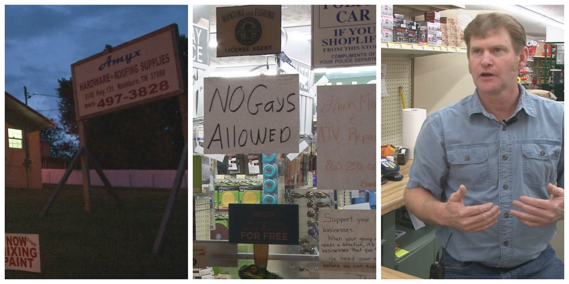Tenn. hardware store puts up 'No Gays Allowed' sign