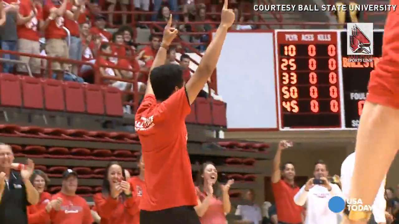 Ball State freshman wins free tuition with halfcourt shot
