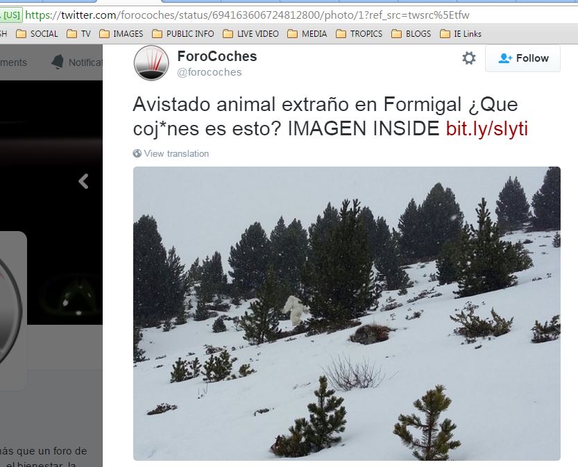 "Yeti" spotted at Spanish ski resort