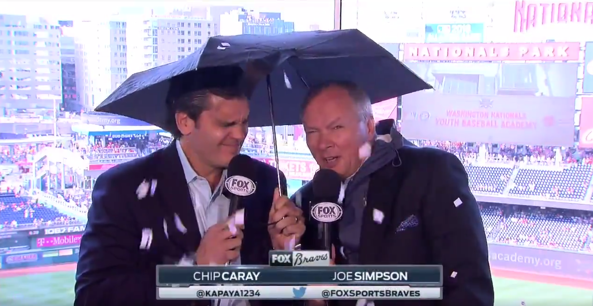 Braves announcers do hysterical bit to make fun of 'NoRain Delay