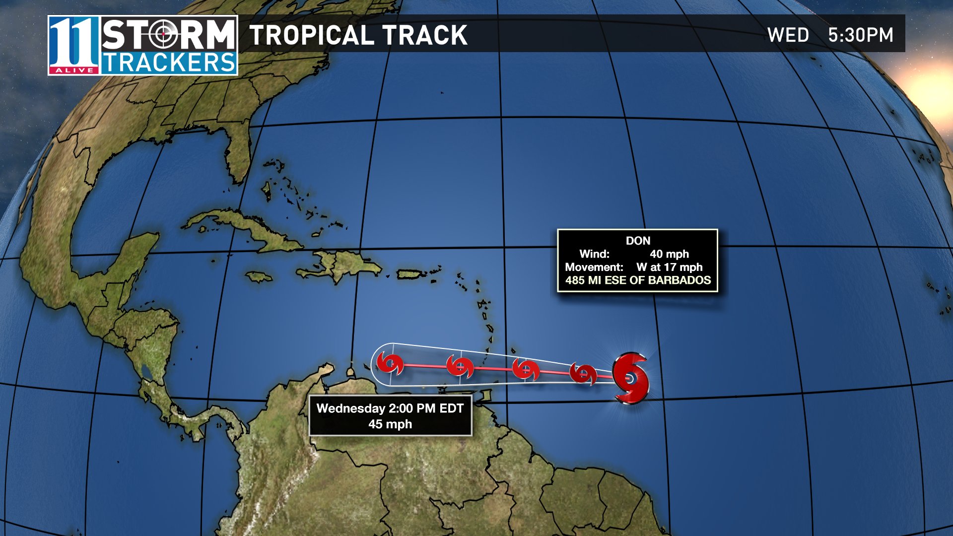Tropical Storm Don Forms In The Atlantic Ocean