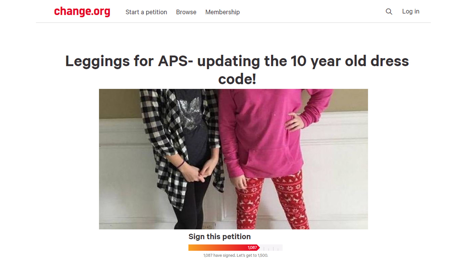 Petition · Let young girls wear yoga pants and tights in schools. ·