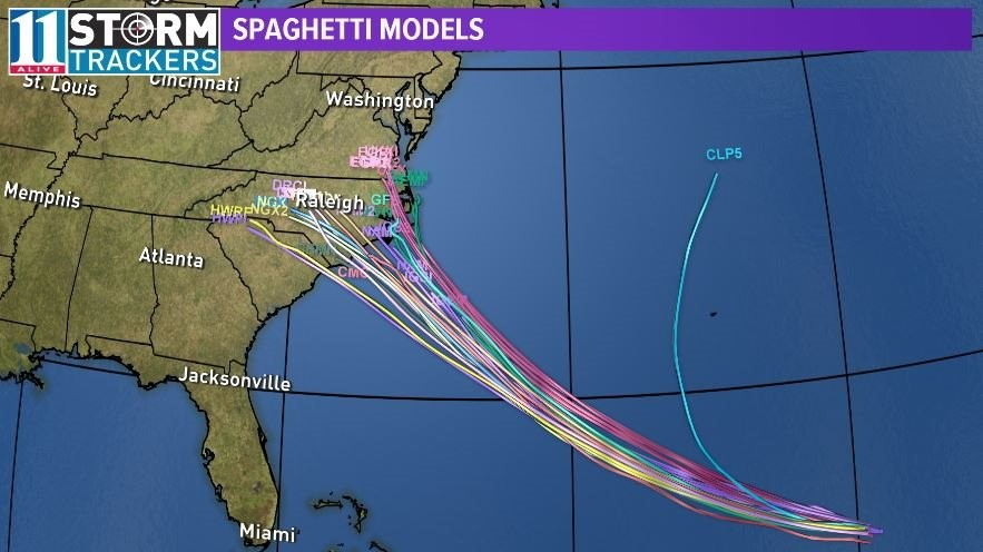 Tracking Florence | Spaghetti models, forecast cone and satellite ...